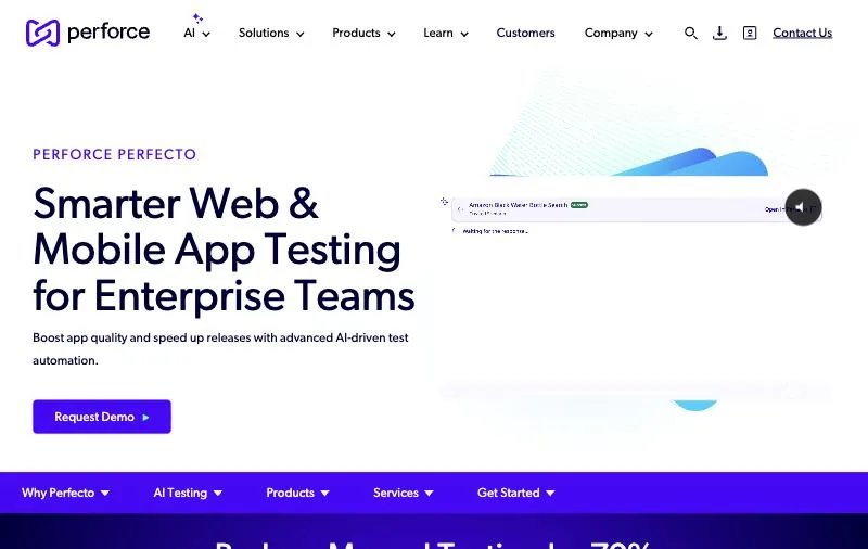 Perfecto official page at perforce.com/products/perfecto