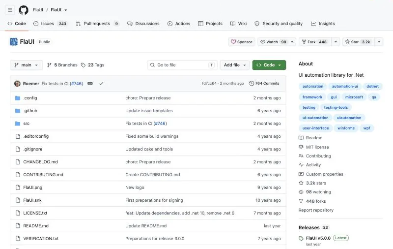 FlaUI official page at github.com/FlaUI/FlaUI