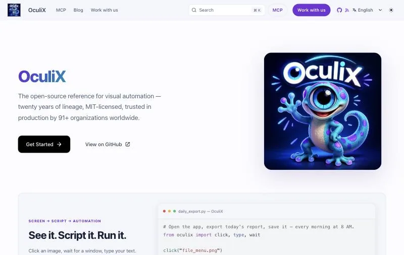 OculiX official page at oculix.org
