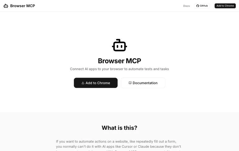 Browser MCP official page at browsermcp.io