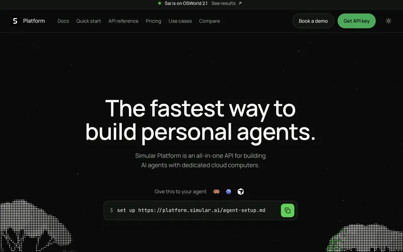 Simular Platform homepage at platform.simular.ai