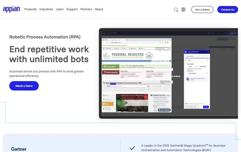 Appian RPA official page at appian.com