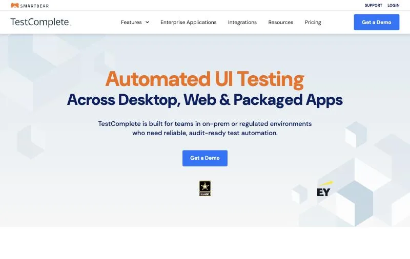 TestComplete official page at smartbear.com/product/testcomplete
